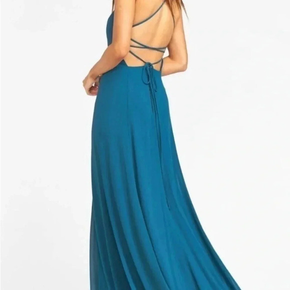 Show Me Your Mumu Godshaw goddess gown deep jade chiffon size small NWOT. EE - Picture 2 of 9